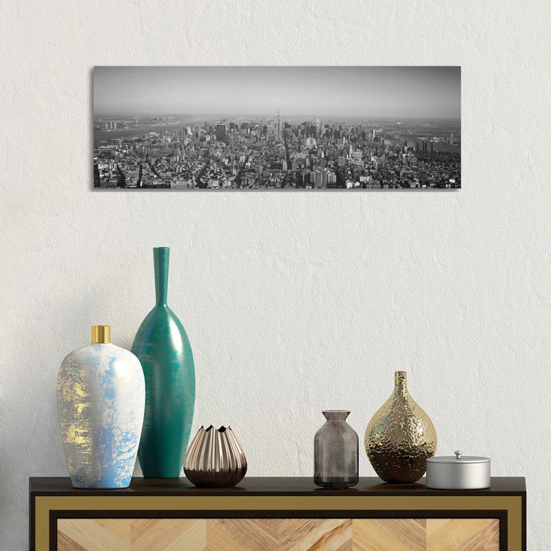 New York Skyline Cityscape by Unknown Artist - Wrapped Canvas Panoramic Print, 30.48 cm H x 91.44 cm W x 3.175 cm D