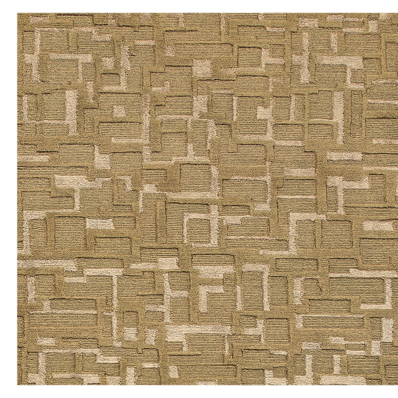 Abstract Area Rug in Pecan/Beige, Rectangle 8' x 10'