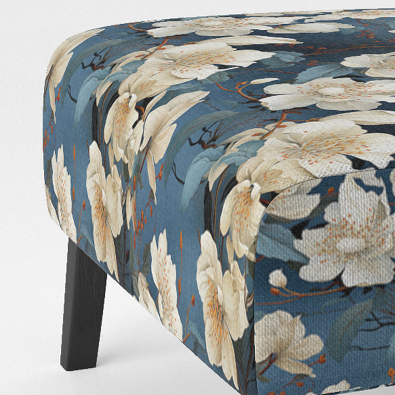 Fauteuil de chambre rembourré Asian Blue Orchids