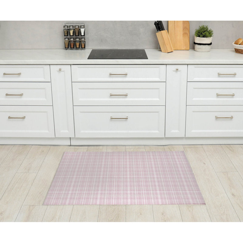 Tapis de cuisine Rocky Tartan, Rectangle 4pi x 6 pi, Rose