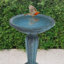  Espino Grecian Freestanding Fiberglass Reinforced Concrete Outdoor Birdbath-1064756561
