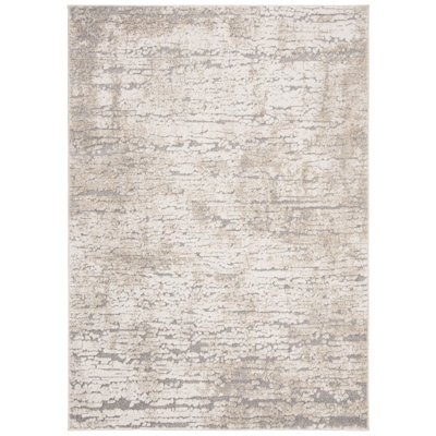 Tapis abstrait taupe / ivoire Goble