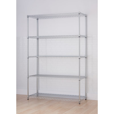 Étagère en fil d'acier chromé à 5 niveaux TRINITY EcoStorage (l 48 po x H 72 po x P 18 po)