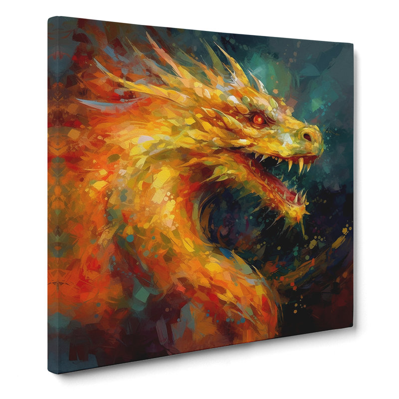 Dragon Impressionism - Wrapped Canvas, 35cm H x 35cm W x 3cm D