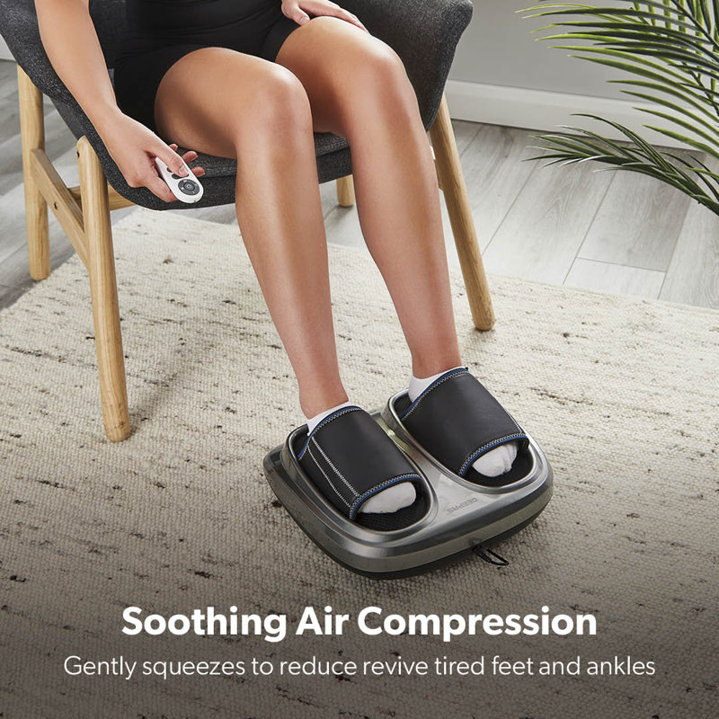 GEEPAS 4-in-1 Electric Foot Massager Machine with Heat | Deep Kneading Tapping & Air Compression | 3 Speeds & 3 Modes | Relaxing Home Spa Foot Therapy with 15-Min Timer 