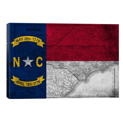 North Carolina (Vintage Map) by ICanvas - Print on Canvas