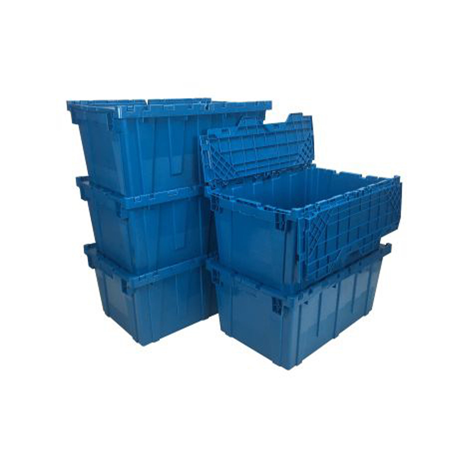 uBoxes 27 x 17 x 12 In Plastic Storage & Packing Stackable Crates, Blue
