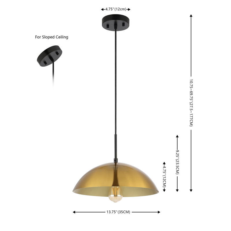 1 - Light Black Dome Pendant