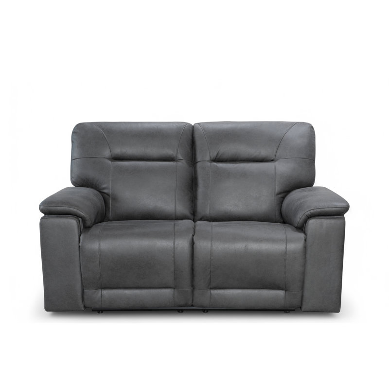 Faux Leather Reclining Sofa, 2