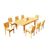 Caranas Outdoor 9 - Piece Teak Dining Set
