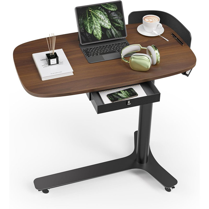 Bureau mobile à hauteur ajustable avec bureau pivotant à 360 °