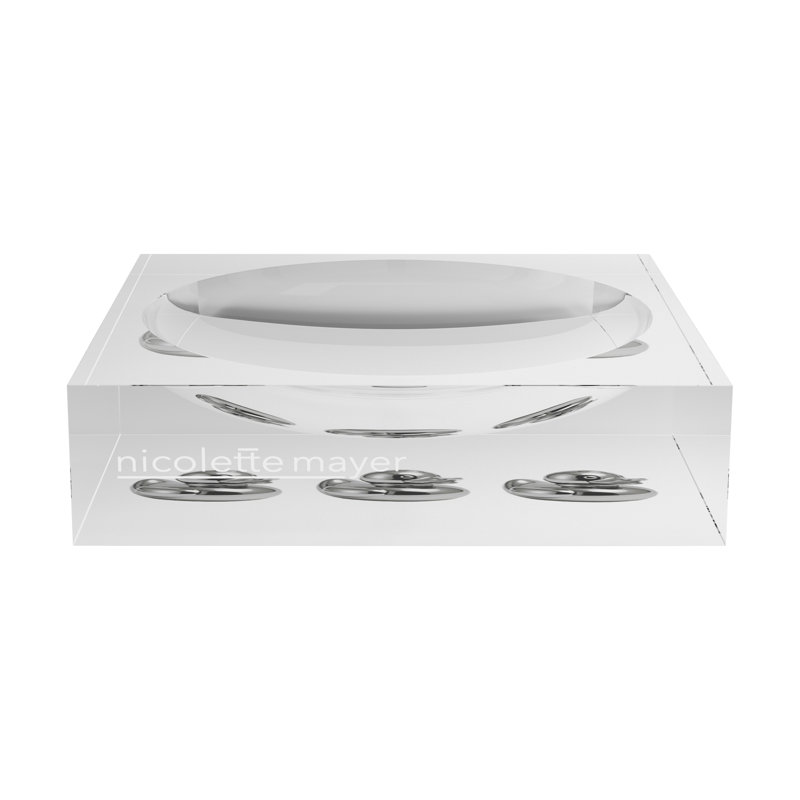 Chrome Duckies White Acrylic Candy Catchall Dish, 6"W x 6"D x 2"H