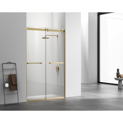 Porte de douche coulissante double sans cadre de 47 à 48 po x H 76 po