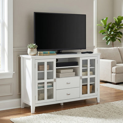 Meuble télé haut en bois massif Artisan