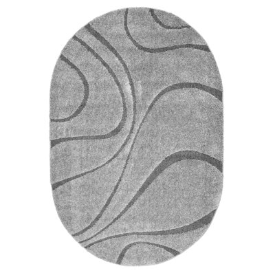 Almarosa Abstract Shag Area Rug for Living Room Bedroom Dining Room Nursery, Dark Grey