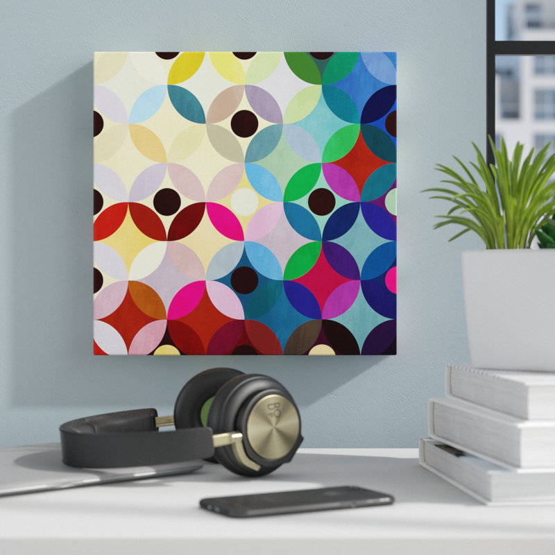 Albree Modern Mid Century Circular Motion '- reproduction d'art sur toile tendue, H 37 po x l 37 po x P 1,5 po