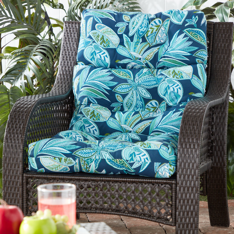 Lester Outdoor High Back Chair Cushion, Botanical Crestwood, 1