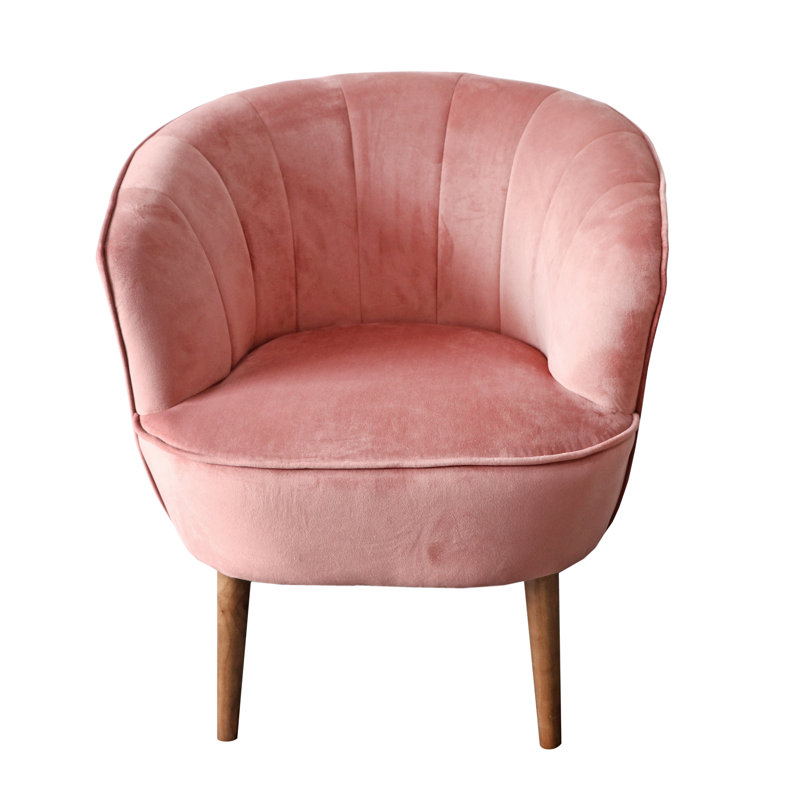 Ansley Upholstered Barrel Chair, Dusty Pink