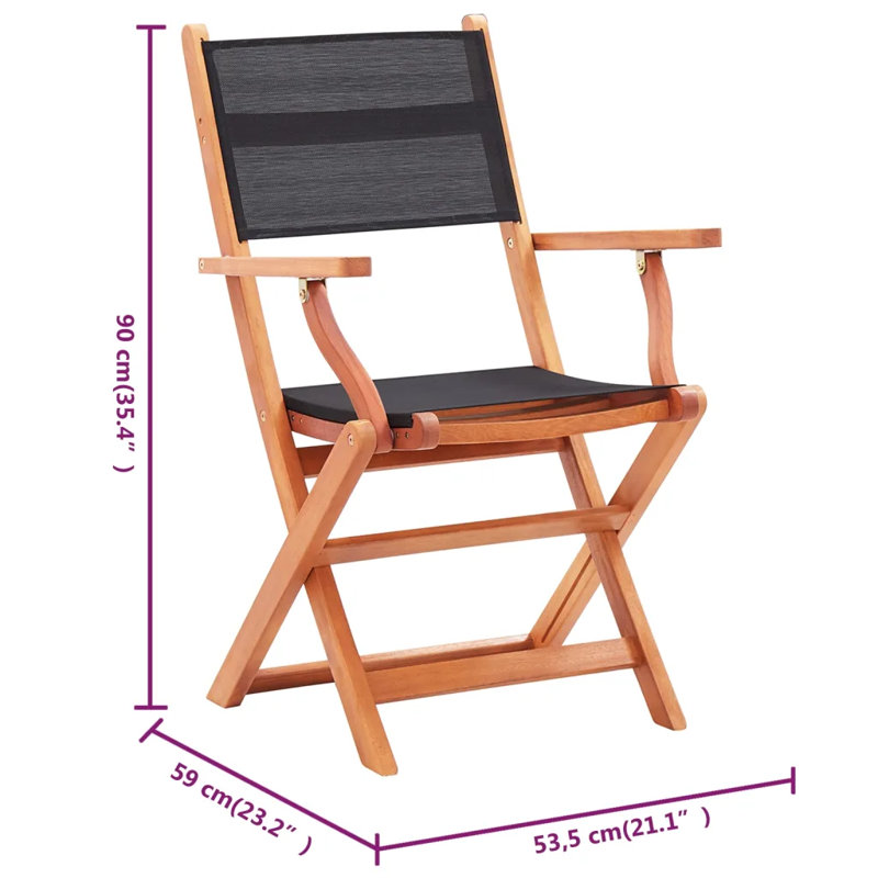 Sahil Eucalyptus Outdoor Lounge Chair, Black
