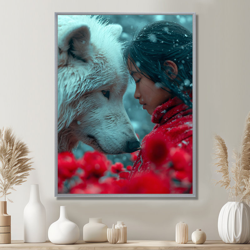 Mystical Bond, Toile argentée avec cadre flottant, H 32 po x l 24 po x P 1 po