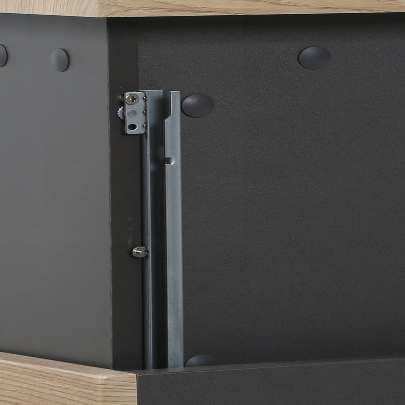 Meuble-lavabo flottant avec lavabo, armoire de rangement murale rayée avec tiroir à fermeture en douceur et lavabo blanc brillant, entièrement assemblé