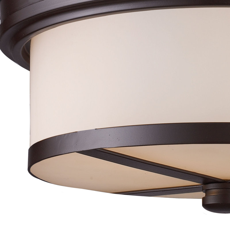13'' Wide 2-Light Flush Mount - Oiled Bronze, Bronze