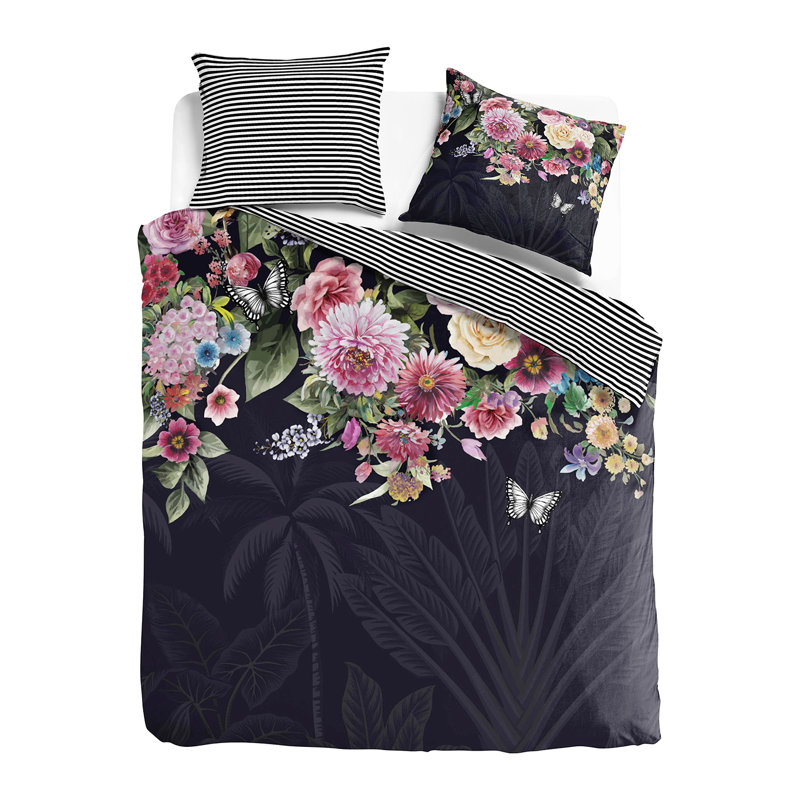 Black Satin 200 TC, 155 x 220 cm  - 1 Pillowcase (80 x80 cm)