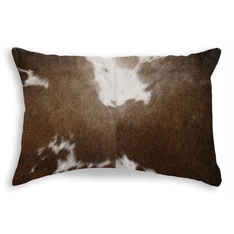 Colvard 12" X 20" Chocolate Cowhide Throw Pillow