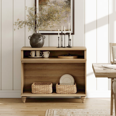 Sideboard Cabinet With 2 Storages, Vintage Wood Grain Design, Buffet Cabinet With Storage Shelf, Coffee Bar For Dinning Room, Kitchen And Living Room, by Winston Porter