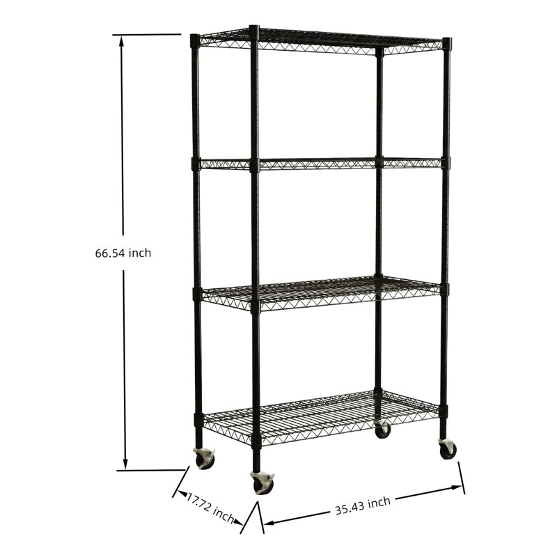 Étagère robuste à 4 fils métalliques - Résistante à la rouille - Idéale pour la cuisine, le garage ou le garde-manger. Dimensions : 90 cm (P) x 46 cm (L) x 160 cm (H). Structure entièrement en fer. 4 tablettes ouvertes, pivotantes avec verrous. Unités réglables. Convient également pour la salle de bain. Épaisseur : 25 mm.