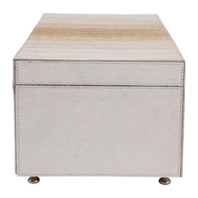 Boîte décorative rectangulaire en suède avec couvercle pour la décoration intérieure - Boîte décorative contemporaine pour rangement dans le salon, rangement de bureau et souvenir - 16 po