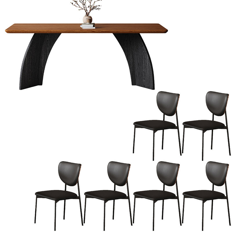 Ensemble de table moderne et simple en bois massif., 7