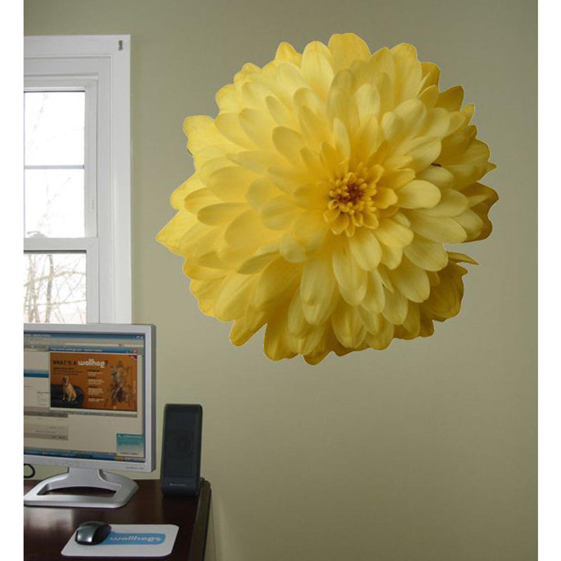 Décalcomanie murale chrysanthemum, H 48 po x l 48 po