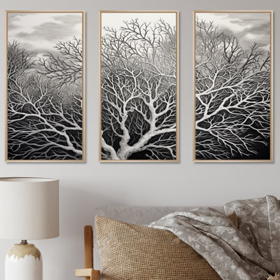 Gray Abstract Coral - Coastal Coral Under Water Wall Decor Set