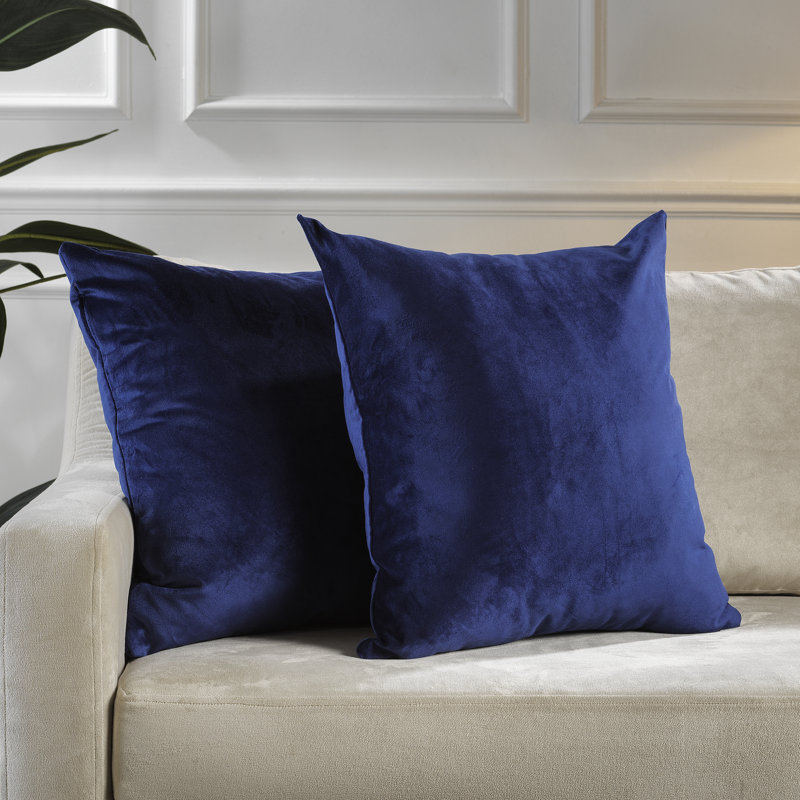 Matte Velvet Pillow Cover, 22" x 22", 46 Midnight Blue