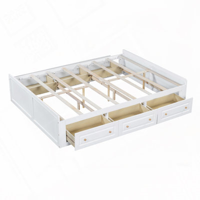 Platform Bed Frame with 6 Drawers