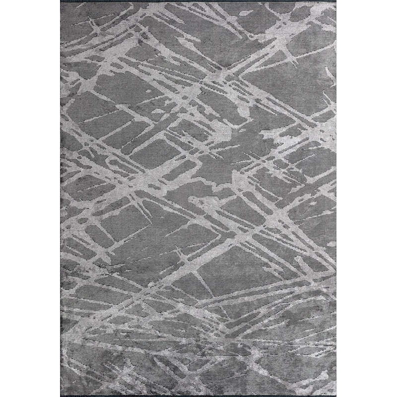 Tapis contemporain à lignes abstraites et aléatoires, Rectangle 9 pi 10 po x 14 pi