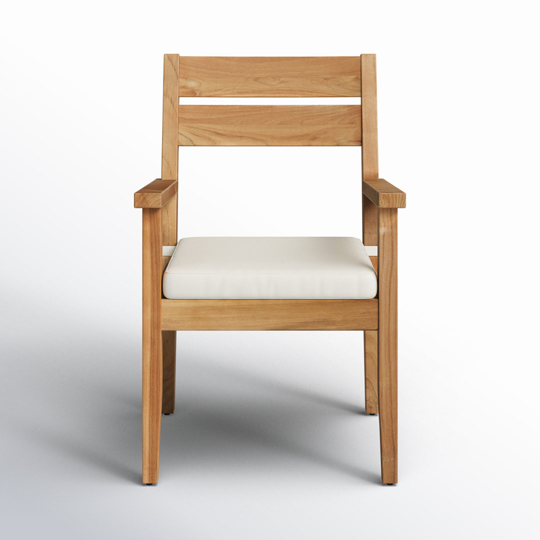 Adagio Outdoor Solid Teak Wood Armchair with Cushions Joss & Main
