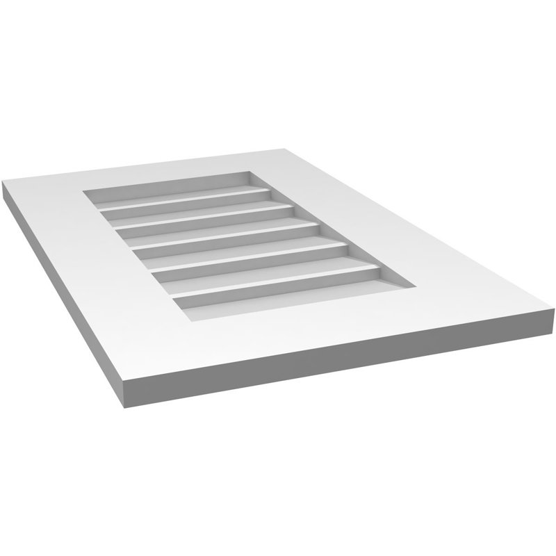 Vent à pignon rectangulaire en uréthane non-fonctionnel, H 24 po x l 16 po x P 1 po