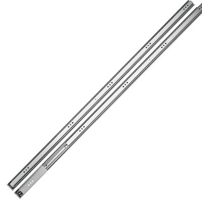 Heavy-Duty Drawer Slides, 60 inch 265 lbs Load Side Mount Rails, 3-Fold Full Extension Ball Bearing Rails, 1 Pair, Kitchen, Workbench, RV, Carbon Steel, Featuring Screws & Nuts, Designed for Cabinets