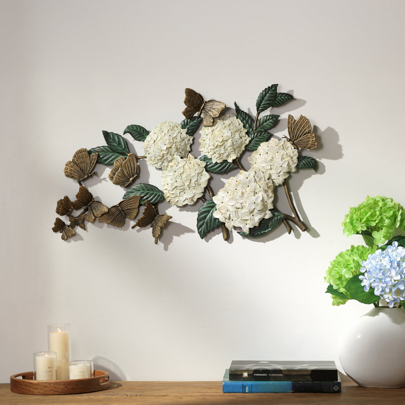 Hydrangea and Butterfly Wall Décor