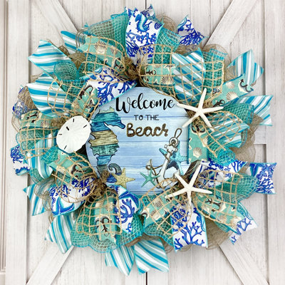 Couronne en filet 18 po Welcome to the Beach