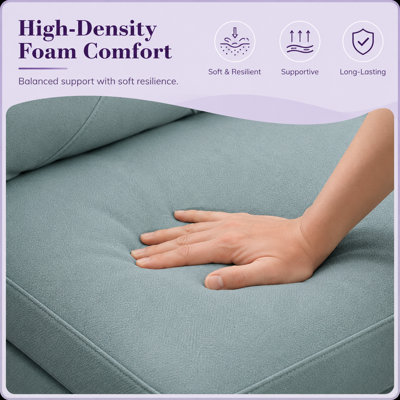 Canapé d'angle modulaire Efigenia en tissu Calico bleu lac avec méridienne