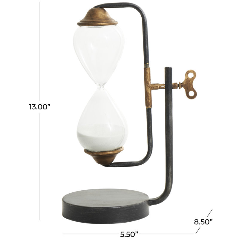 Cole And Grey Metal Suspended Hourglass Timer With Gold Details