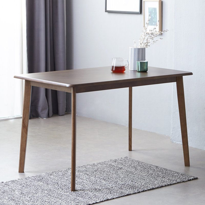 Gladkowski Oak Solid Wood Modern Dining Table, Walnut Top/Walnut Base