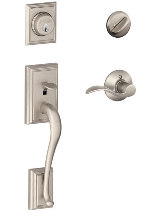 Addison Handleset with Deadbolt and Door Lever and Rosette