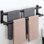 Porte-serviettes double pour salle de bain, porte-serviettes de bain noir mat 24 po, support mural, acier inoxydable SUS304