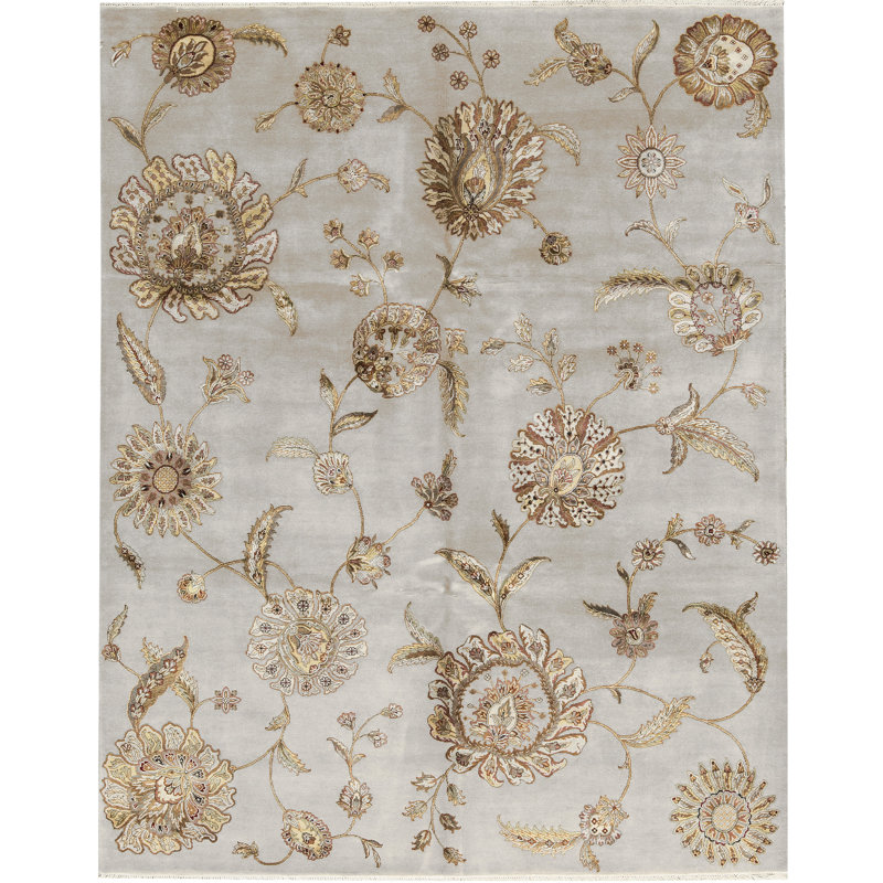 Floral Area Rug in Camel