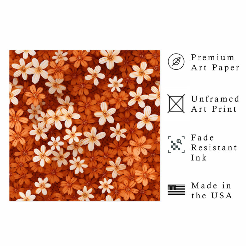 Impression florale d'automne sans cadre, H 12 po x l 12 po