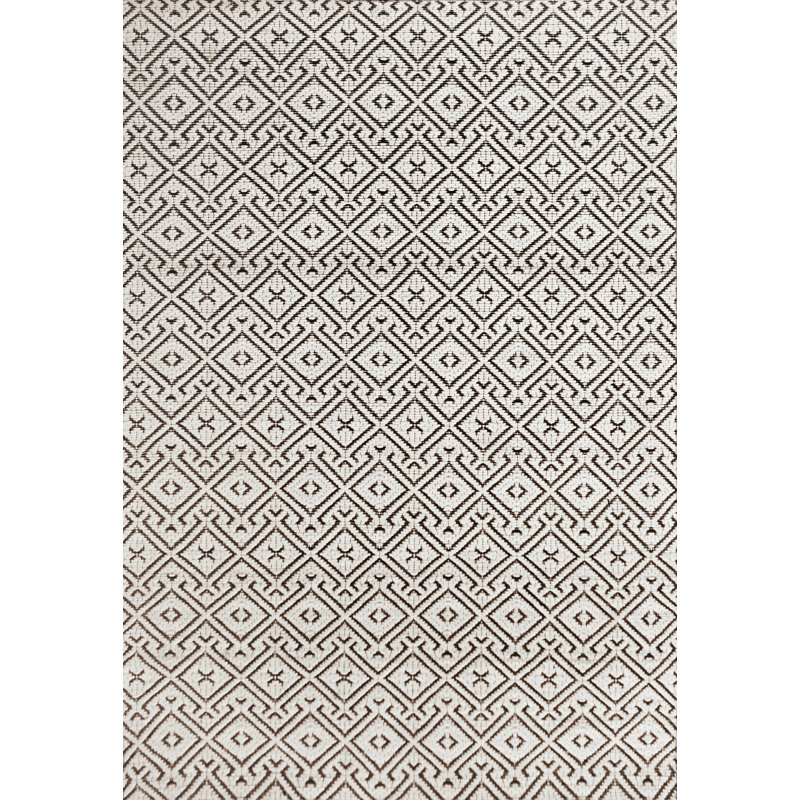 Tapis géométrique tissé à plat à la main ivoire / gris anthracite Allita, Rectangle 5 pi x 8 pi